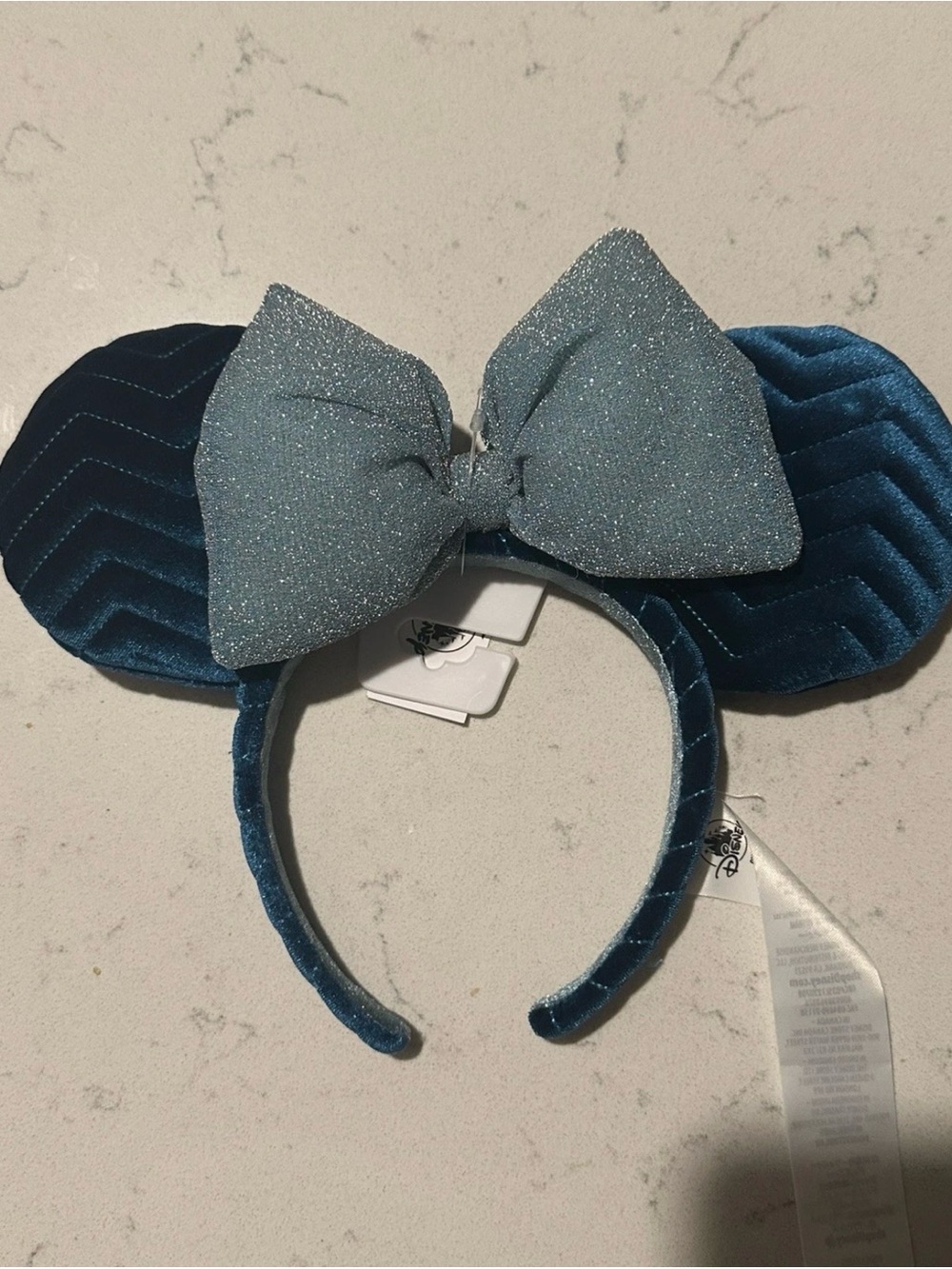 Disney Parks Minnie Azul Blue Velvet
Quilted Headband Ears